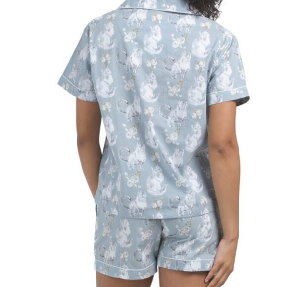 NWT CRAFTED BY MAHOGANY Organic Cotton Hermoine Cat Grey Pajama Set Size S - Picture 3 of 6